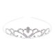 Diadem heart crown made of metal with glittering stones