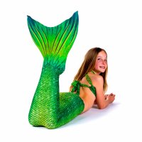 Mermaid Tail Lime Rickey M with monofin green and tail