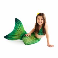 Mermaid Tail Lime Rickey L with monofin green and tail