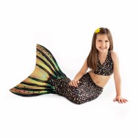 Mermaid Tail Sea Monster M with monofin orange and tail