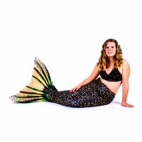 Mermaid Tail Sea Monster L with monofin orange and tail